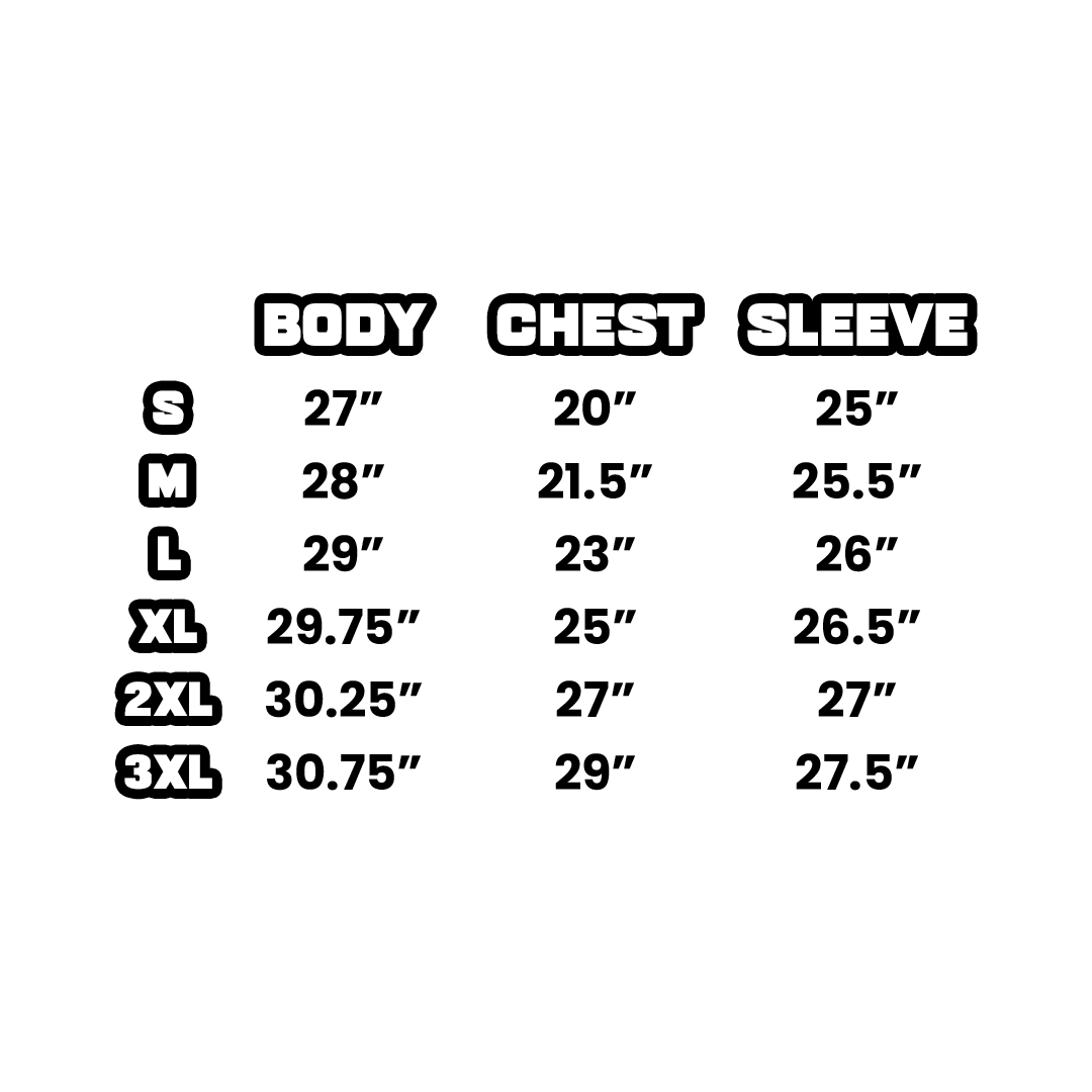  Size Chart